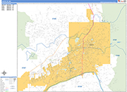 Santa Fe  Wall Map Basic Style